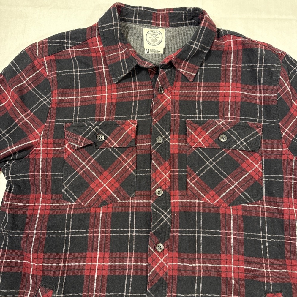 FLANNEL SHACKET  WOMENS MEDIUM  Plaid THERMAL Lined Flannel Shirt Jacket VOYAGER